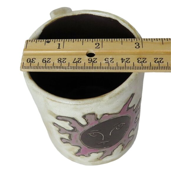 Handcrafted Mara Mexico Ceramic Coffee Tea Mug with Sun Face Design 4"tall EUC - Picture 11 of 11